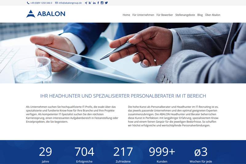 Abalon Recruiting Website Screenshot