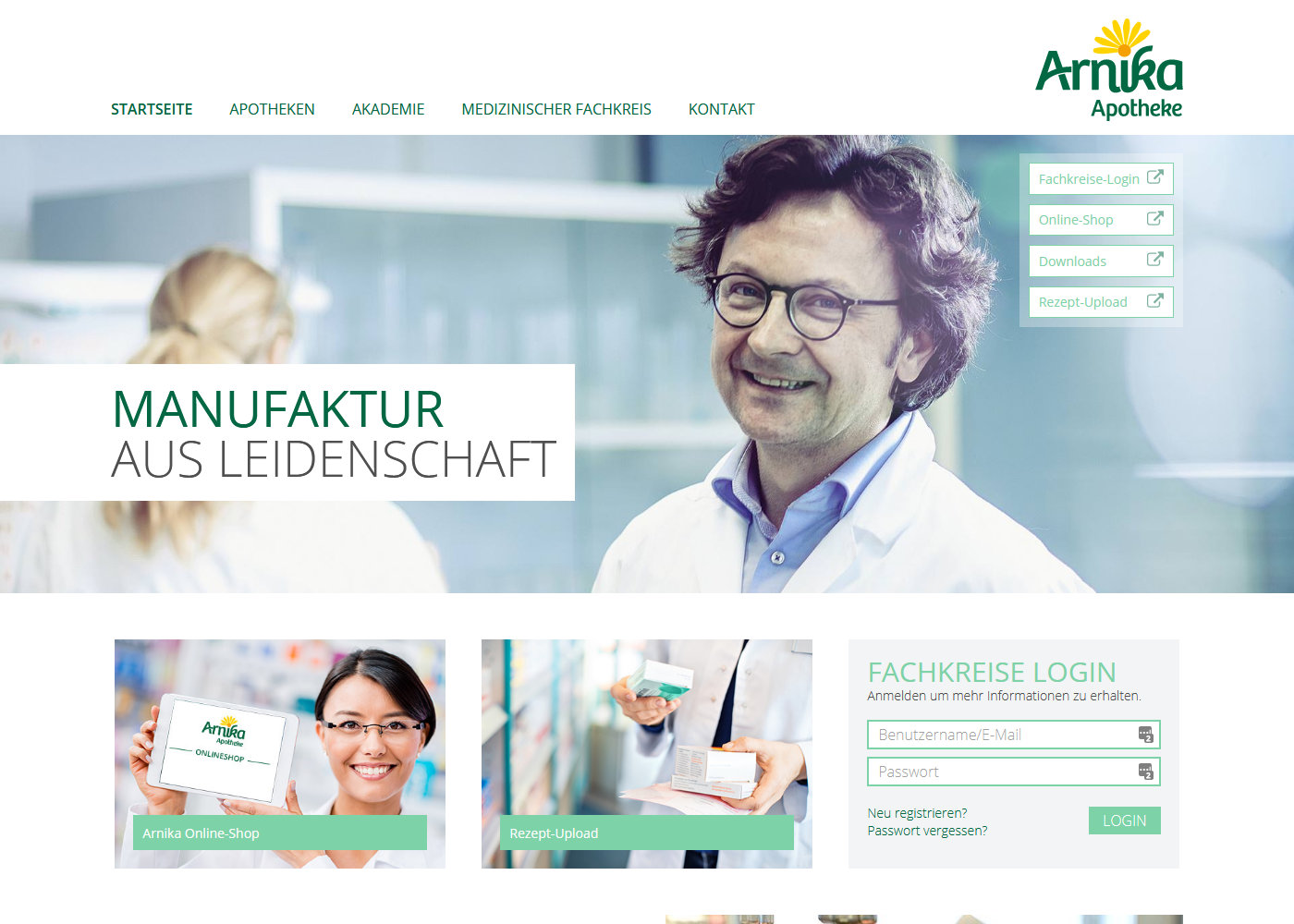 Screenshot Arnika Apotheke